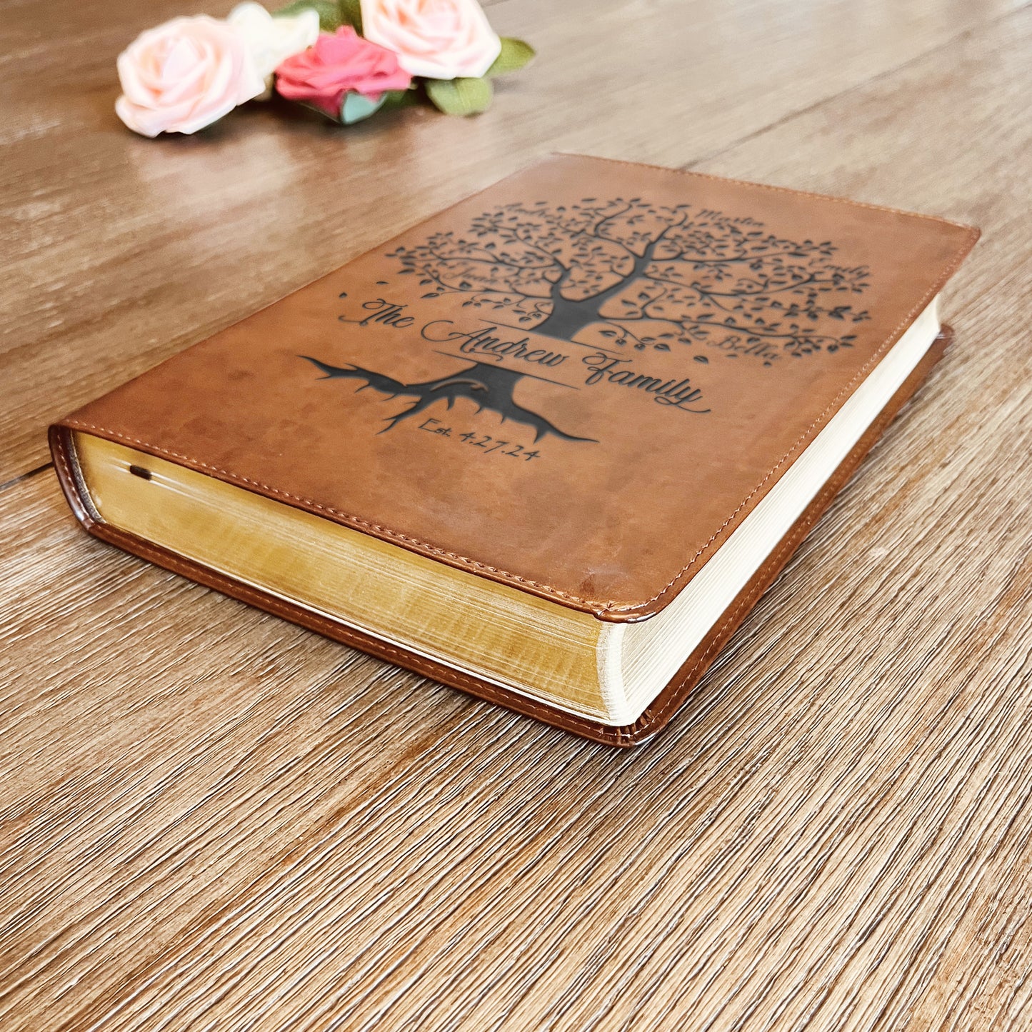 Personalized Family Bible | Custom ESV Family Bible | Engraved Family Bible Wedding Bible Christian Gifts Family Tree Bible for Wedding - Aylev