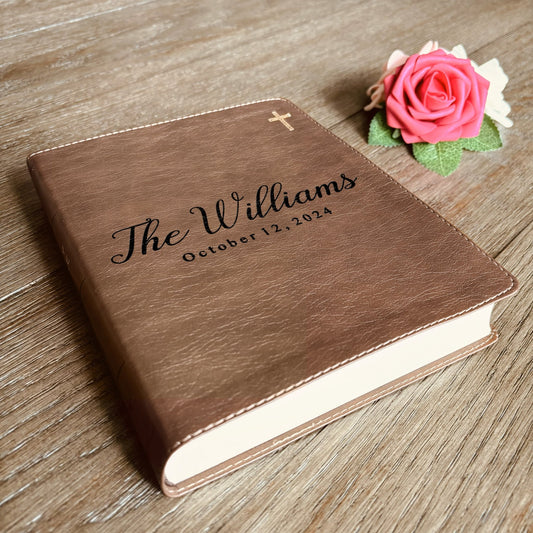Personalized Family Bible, Custom NIV Family Journaling Bible, Engraved Bible, Wedding Bible, Christian Gifts, Guestbook Bible for Wedding - Religious Books - Aylev