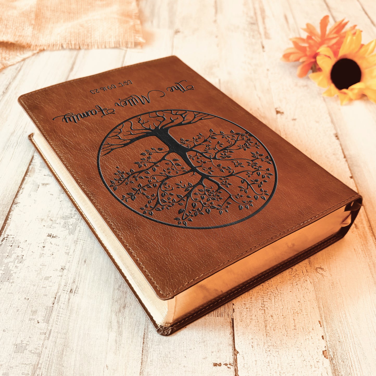 Personalized Family Bible, Custom Engraved NKJV Wide-Margin Family Tree Bible, Wedding Gifts, Anniversary Gifts, Family Bible for Weddings