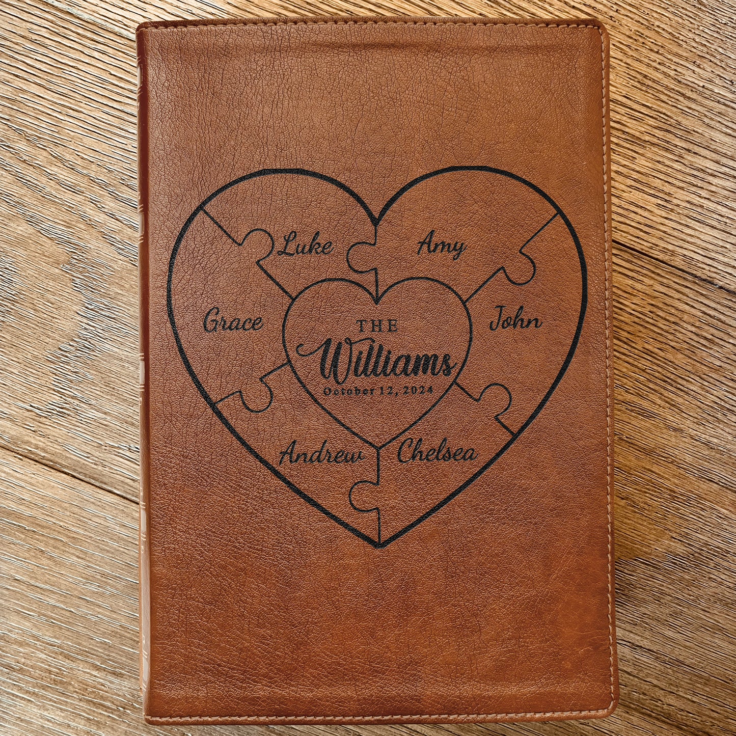 Personalized Family Bible, Custom Engraved NKJV Wide-Margin Family Bible, Wedding Gifts, Anniversary Gifts, Family Bible for Weddings