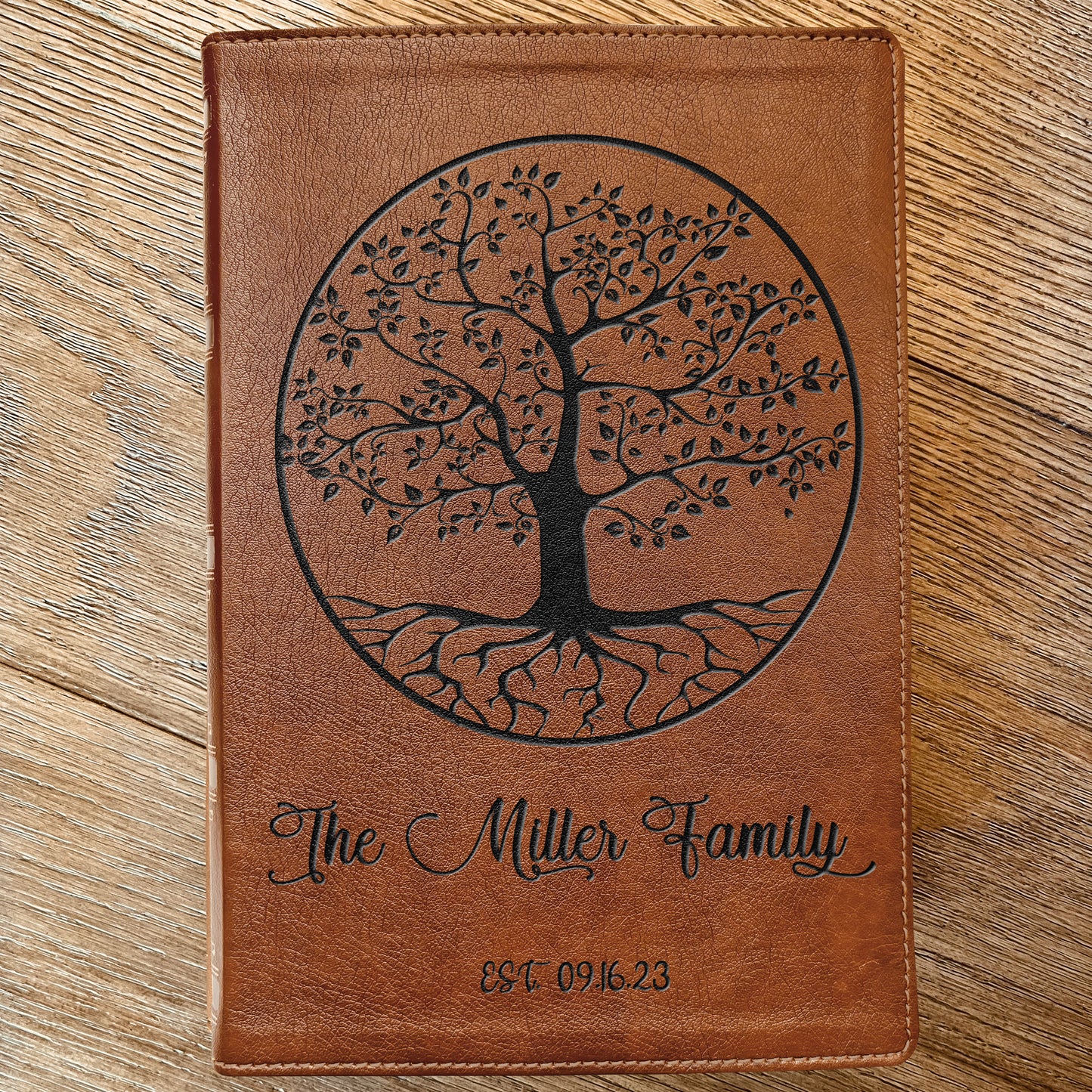 Personalized Family Bible, Custom Engraved NKJV Wide-Margin Family Tree Bible, Wedding Gifts, Anniversary Gifts, Family Bible for Weddings