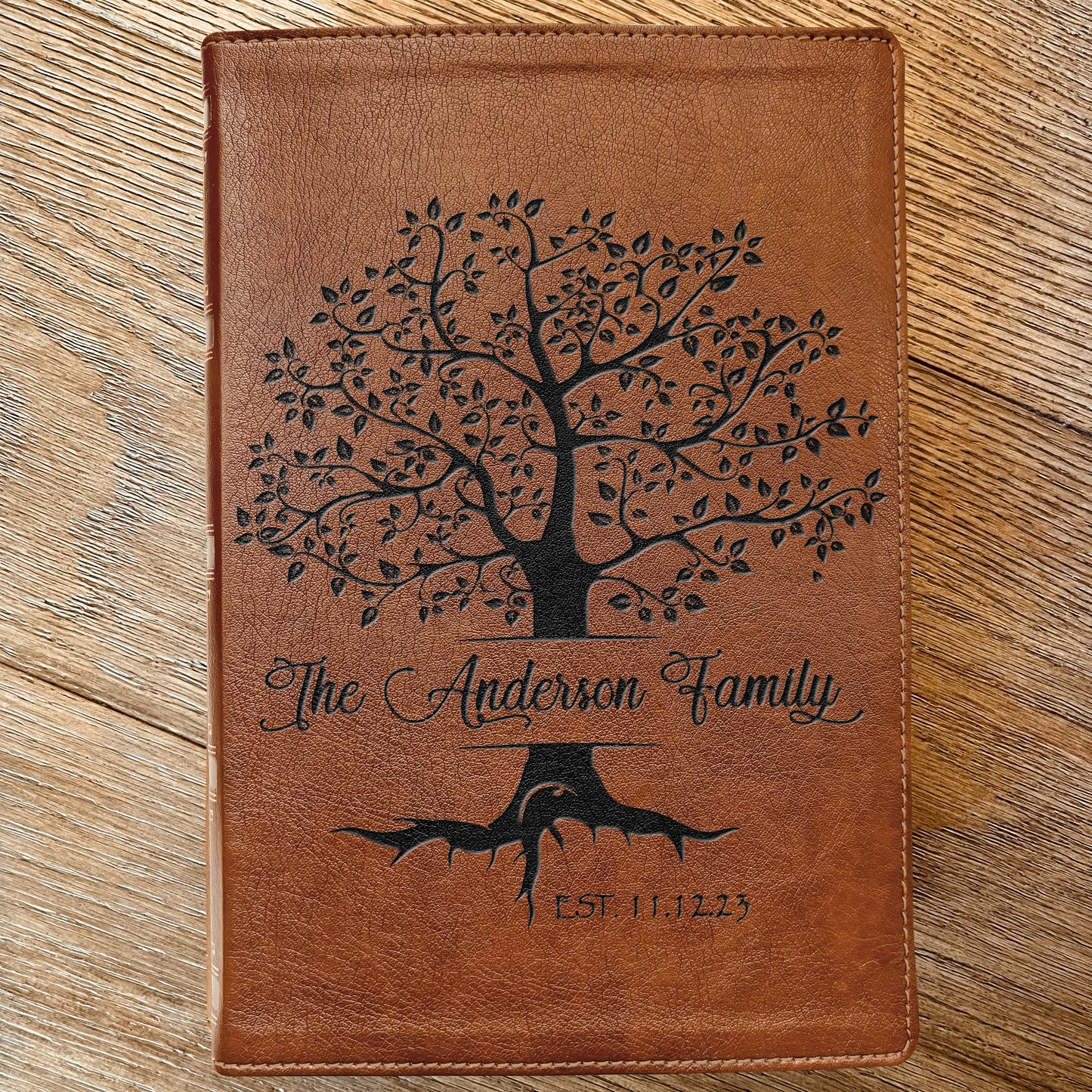Personalized Family Bible, Custom Engraved NKJV Wide-Margin Family Tree Bible, Wedding Gifts, Anniversary Gifts, Family Bible for Weddings