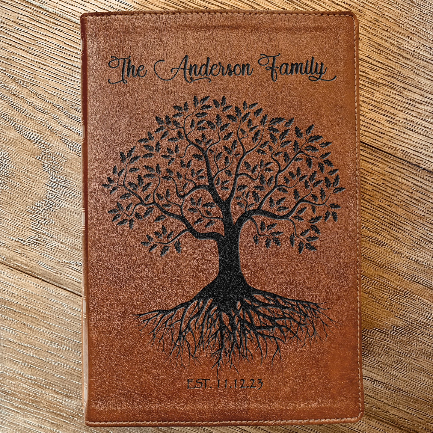 Personalized Family Bible, Custom Engraved NKJV Wide-Margin Family Tree Bible, Wedding Gifts, Anniversary Gifts, Family Bible for Weddings
