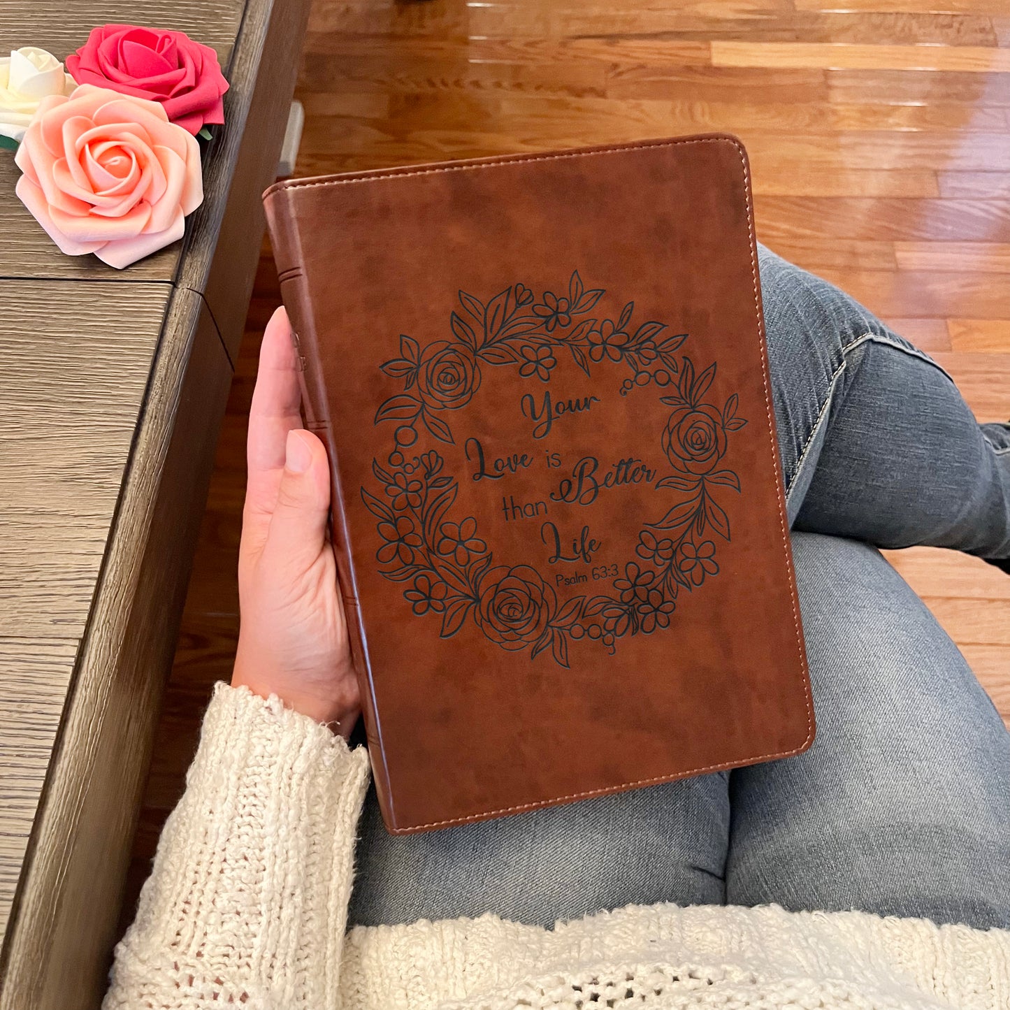 Personalized ESV Bible: Create Your Own Custom Engraved Design with a Designer, Wide-Margin Reference Red Letter English Standard Holy Bible - Aylev