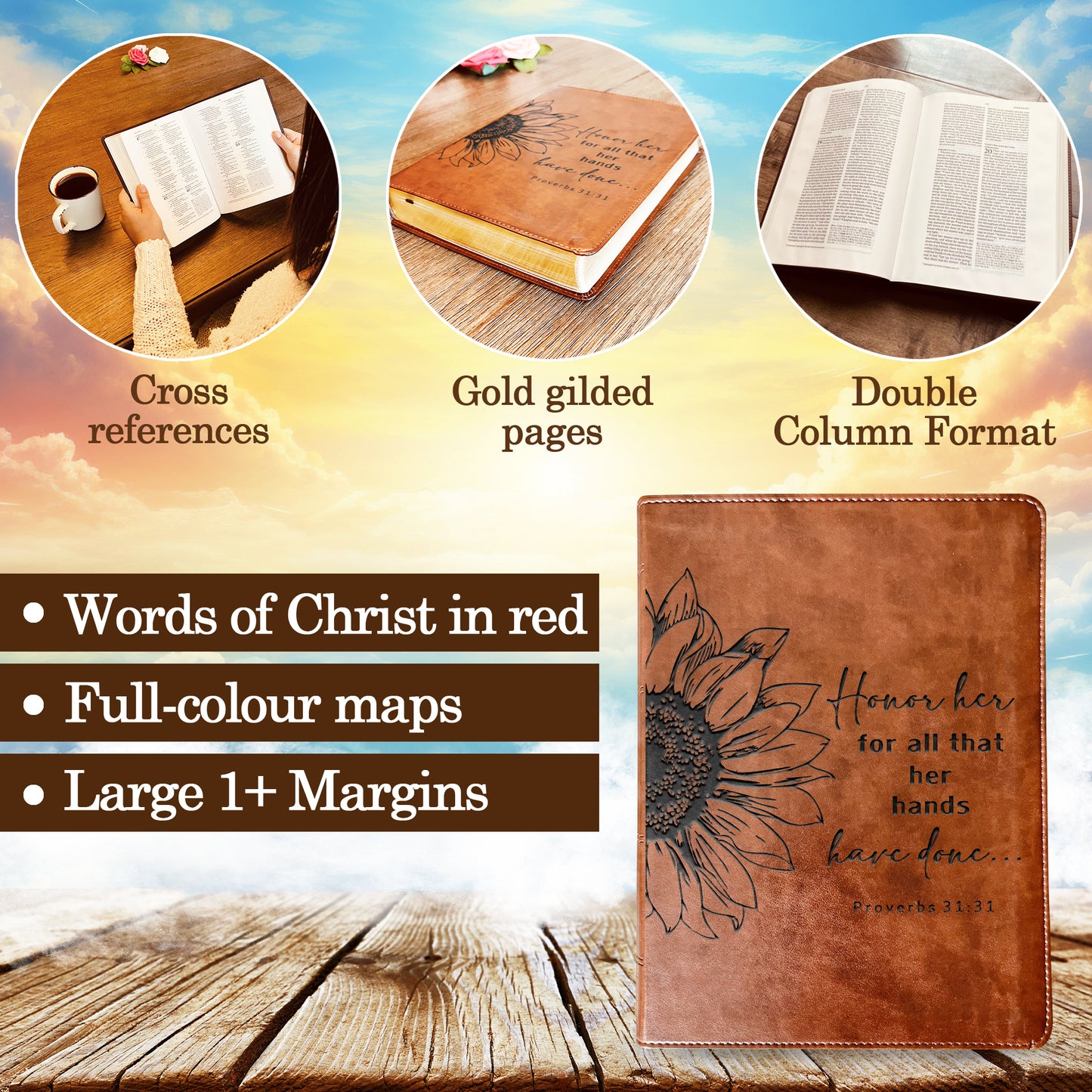 Personalized ESV Bible: Create Your Own Custom Engraved Design with a Designer, Wide-Margin Reference Red Letter English Standard Holy Bible - Aylev