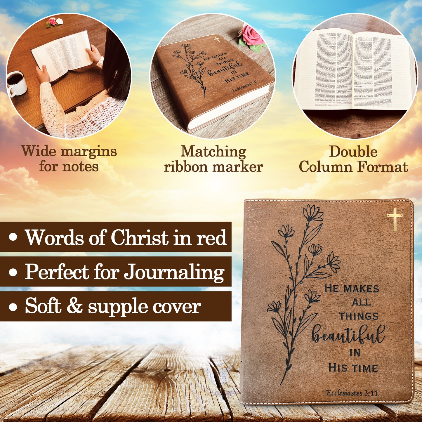 Custom NIV Journaling Bible | NIV Journaling Bible | Custom Engraved New International Version Christian Gifts Baptism Gifts NIV Bible Women - Aylev