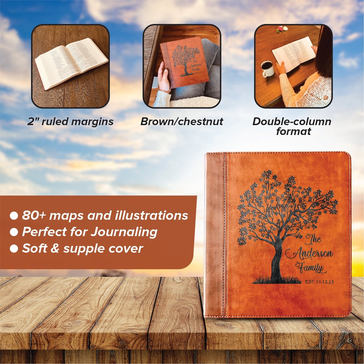 Personalized Family Bible, Custom ESV Family Tree Study Bible, Engraved Bible, Wedding Bible, Christian Gifts, Family Bible for Wedding - Religious Books - Aylev