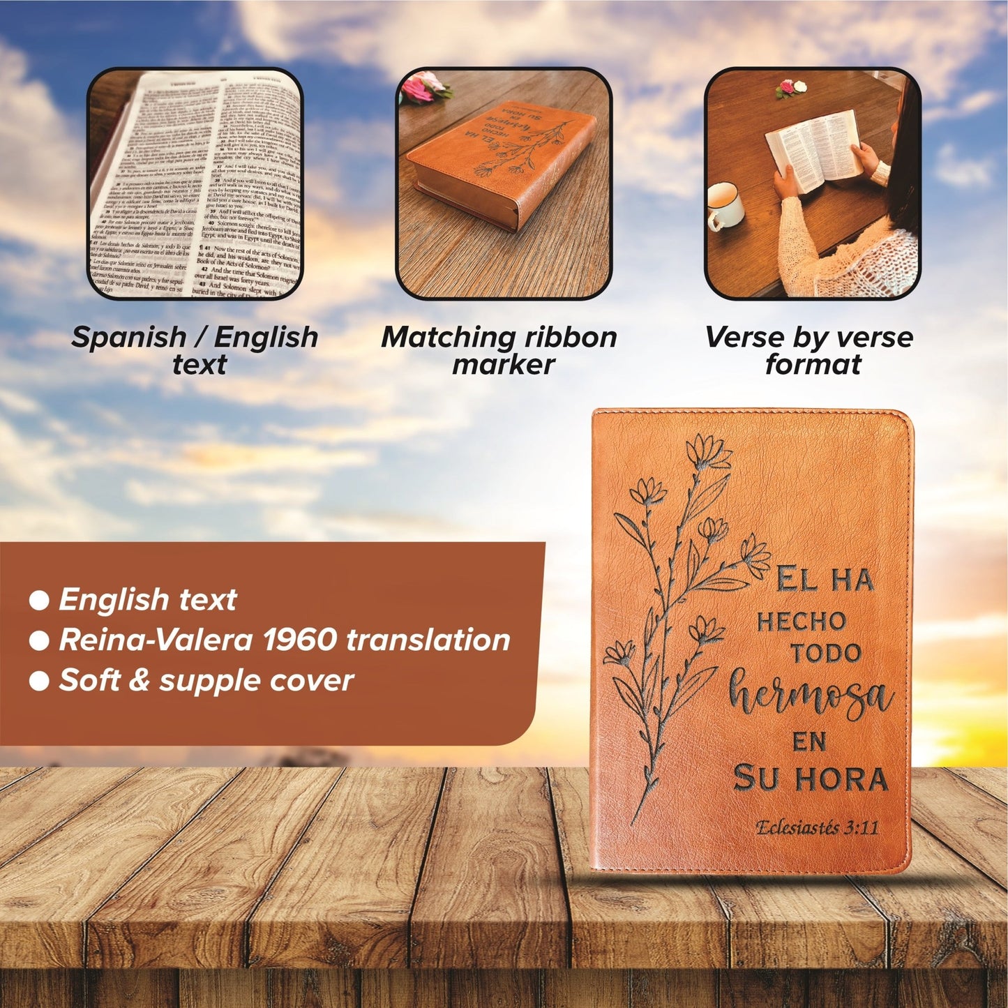 Personalized Bilingual ESV/RVR Bible: Create Your Own Custom Engraved Design with a Designer, Reina Valera 1960 English Standard Holy Bible - Religious Books - Aylev