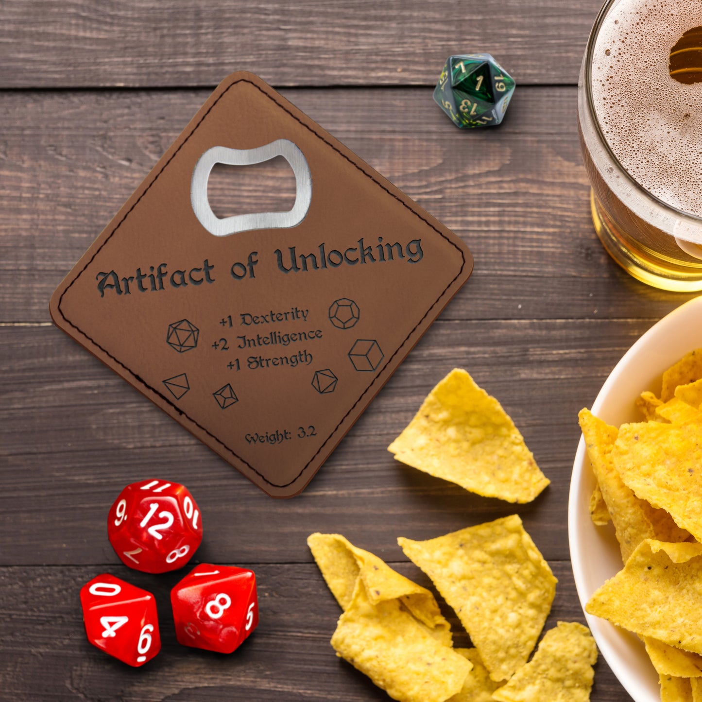 Dungeons and Dragons Artifact of Unlocking DnD Coaster Bottle Opener | DnD Gift for Men | Dungeon Master Gift | DnD Stuff | D&D Gifts - Aylev