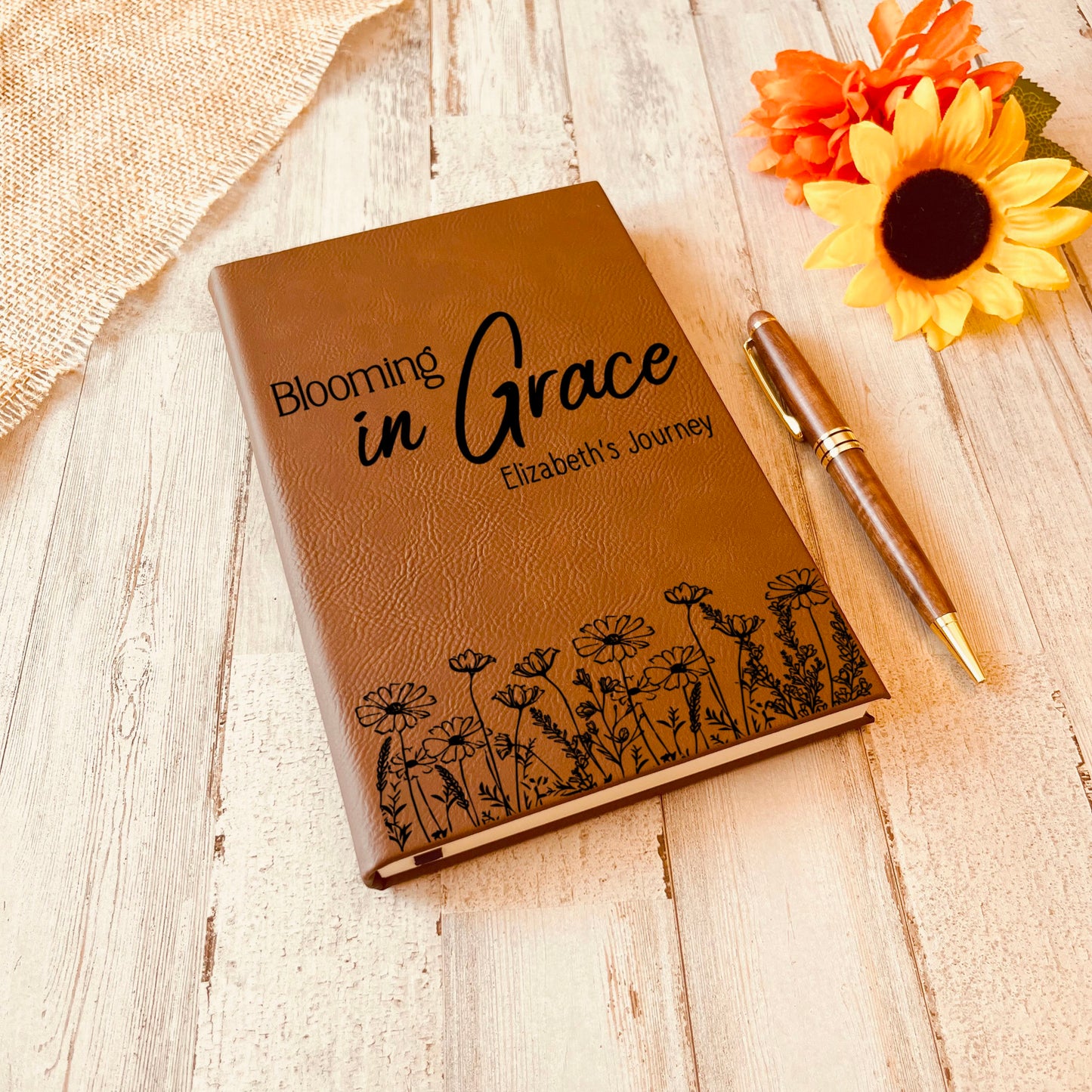 Personalized Christian Prayer Journal for Men & Women, Custom Engraved Name, Daily Devotional, Scripture Writing, Gratitude and Faith Gift