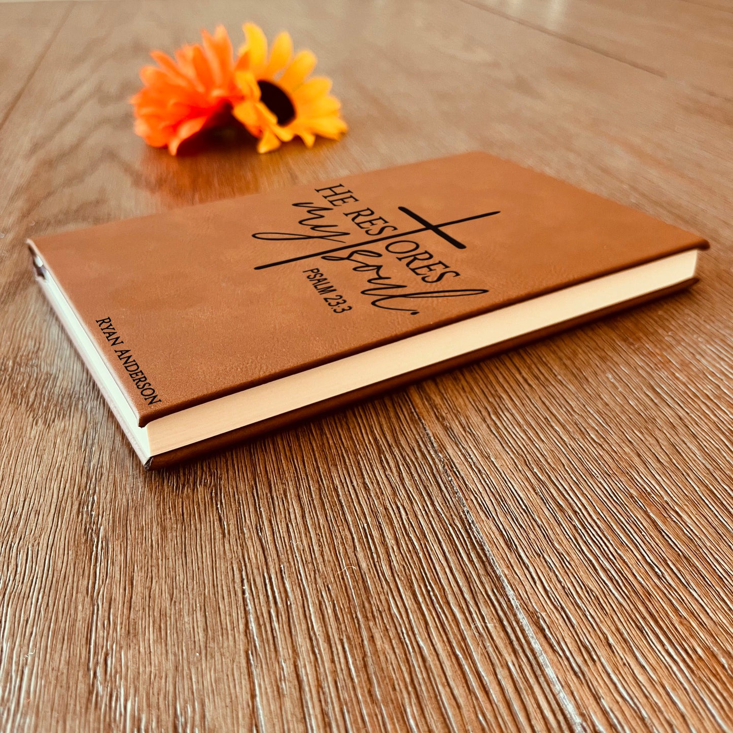 Personalized Christian Prayer Journal for Men & Women, Custom Engraved Name, Daily Devotional, Scripture Writing, Gratitude and Faith Gift