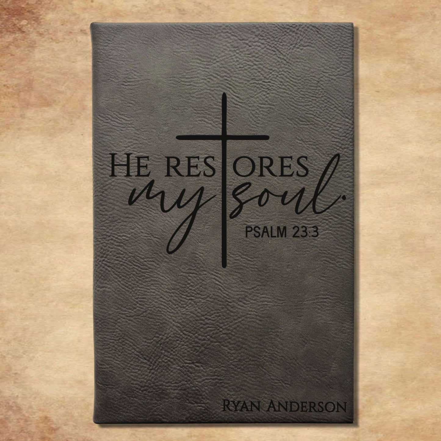 Personalized Christian Prayer Journal for Men & Women, Custom Engraved Name, Daily Devotional, Scripture Writing, Gratitude and Faith Gift