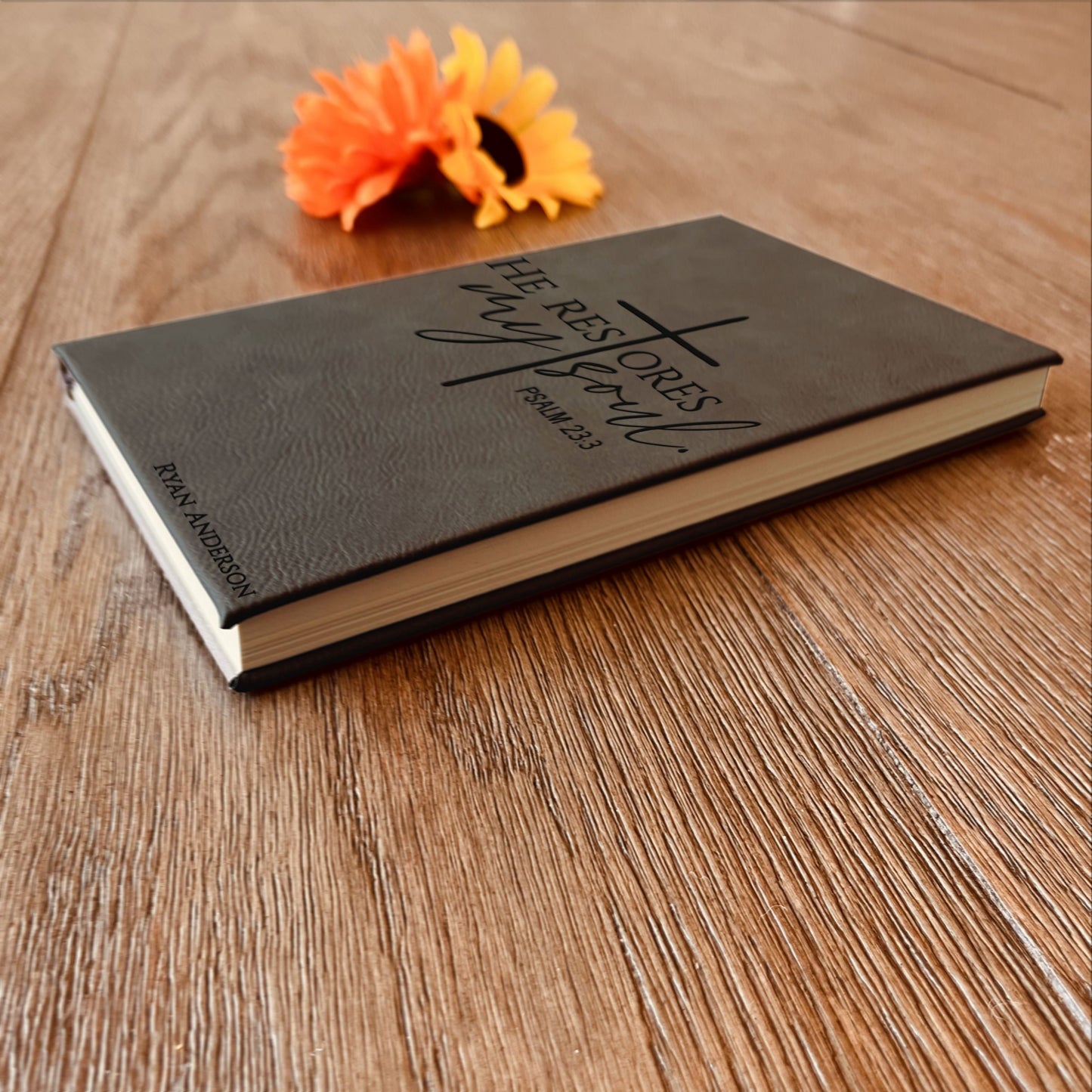Personalized Christian Prayer Journal for Men & Women, Custom Engraved Name, Daily Devotional, Scripture Writing, Gratitude and Faith Gift