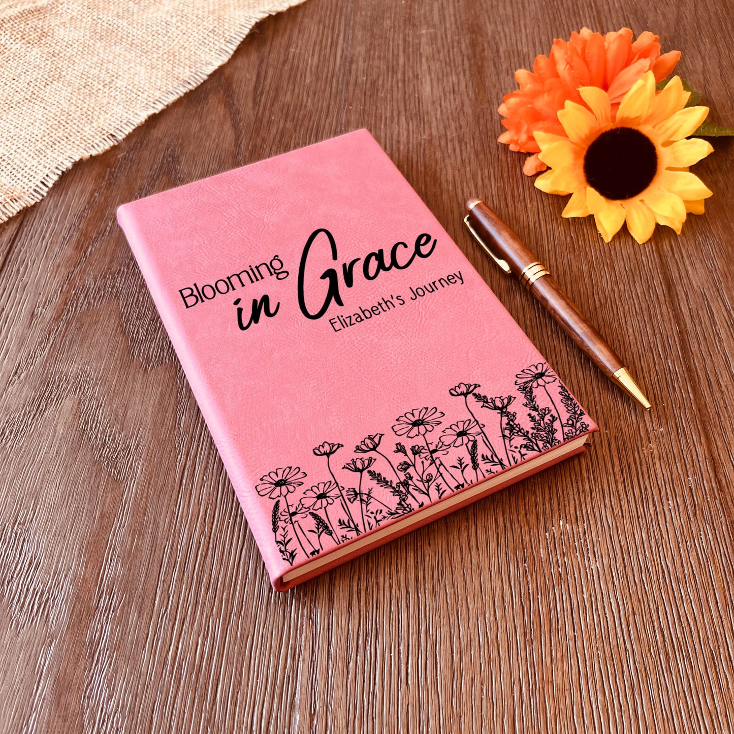 Personalized Christian Prayer Journal for Men & Women, Custom Engraved Name, Daily Devotional, Scripture Writing, Gratitude and Faith Gift