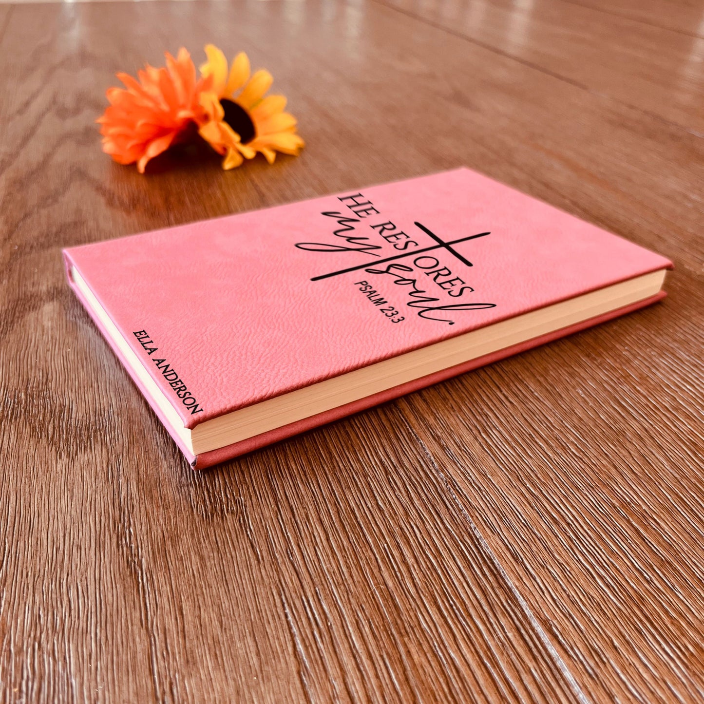Personalized Christian Prayer Journal for Men & Women, Custom Engraved Name, Daily Devotional, Scripture Writing, Gratitude and Faith Gift