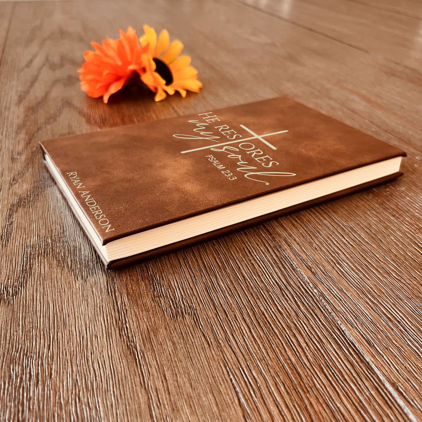 Personalized Christian Prayer Journal for Men & Women, Custom Engraved Name, Daily Devotional, Scripture Writing, Gratitude and Faith Gift