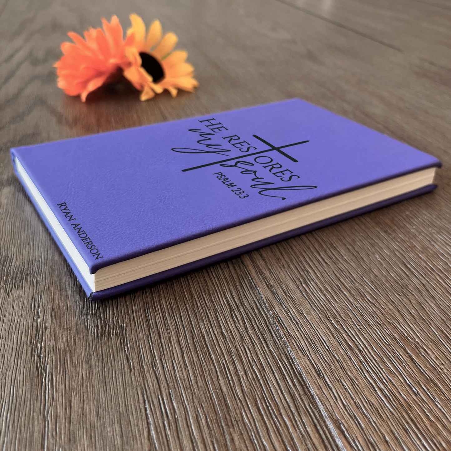 Personalized Christian Prayer Journal for Men & Women, Custom Engraved Name, Daily Devotional, Scripture Writing, Gratitude and Faith Gift