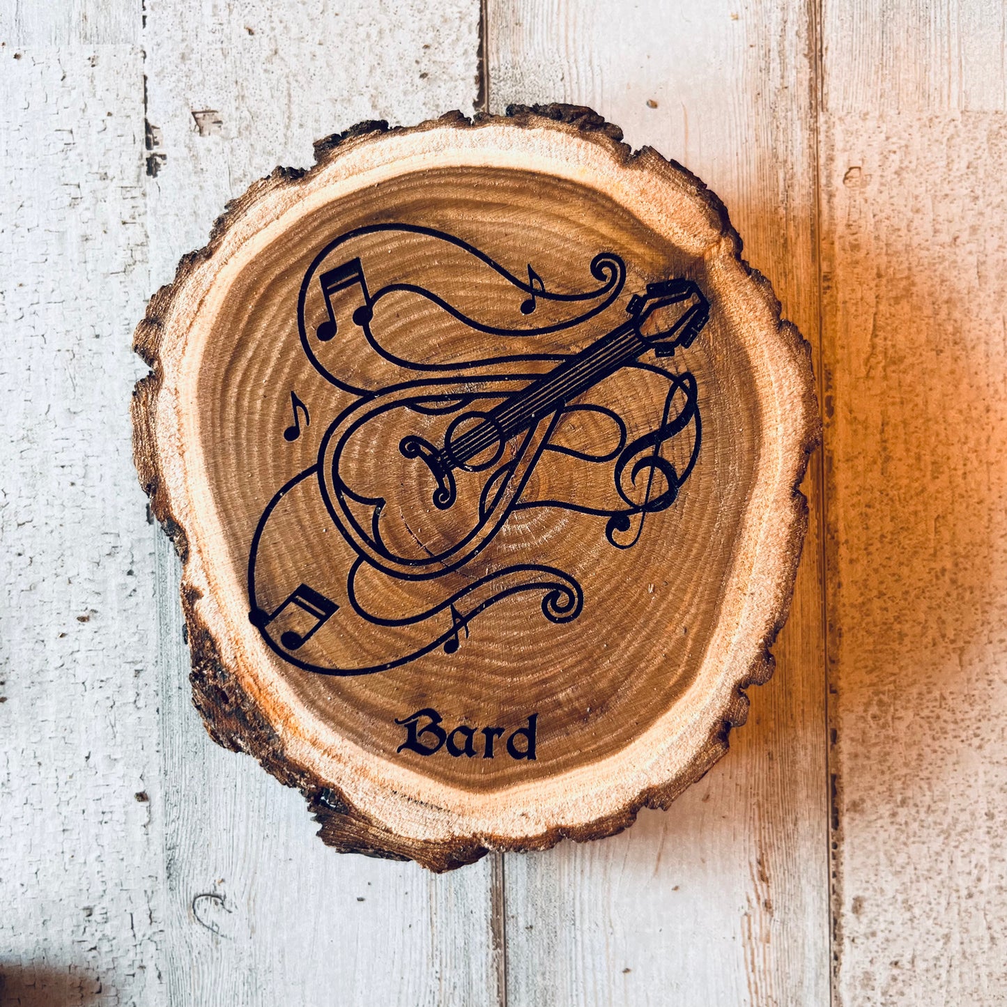 Dungeons and Dragons Real Wood Bard DnD Coaster | DnD Accessories | DnD Gift for Men | Dungeon Master Gift | DnD Stuff | D&D Gifts - Aylev