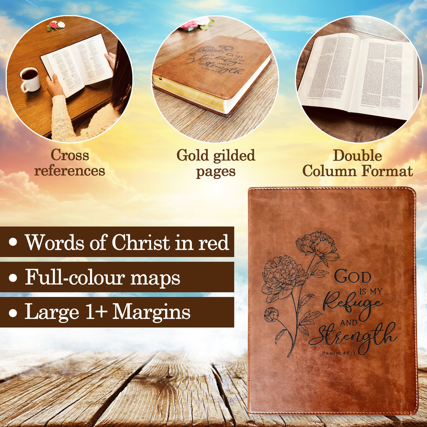 Personalized ESV Bible: Create Your Own Custom Engraved Design with a Designer, Wide-Margin Reference Red Letter English Standard Holy Bible - Aylev