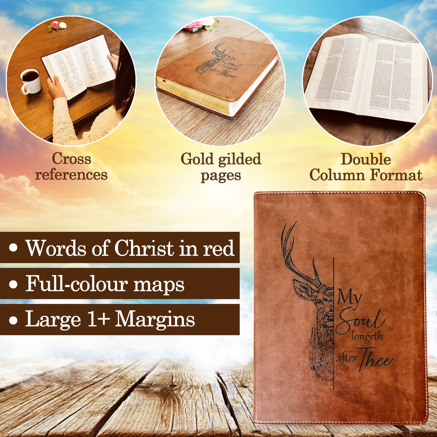 Personalized ESV Bible: Create Your Own Custom Engraved Design with a Designer, Wide-Margin Reference Red Letter English Standard Holy Bible - Aylev