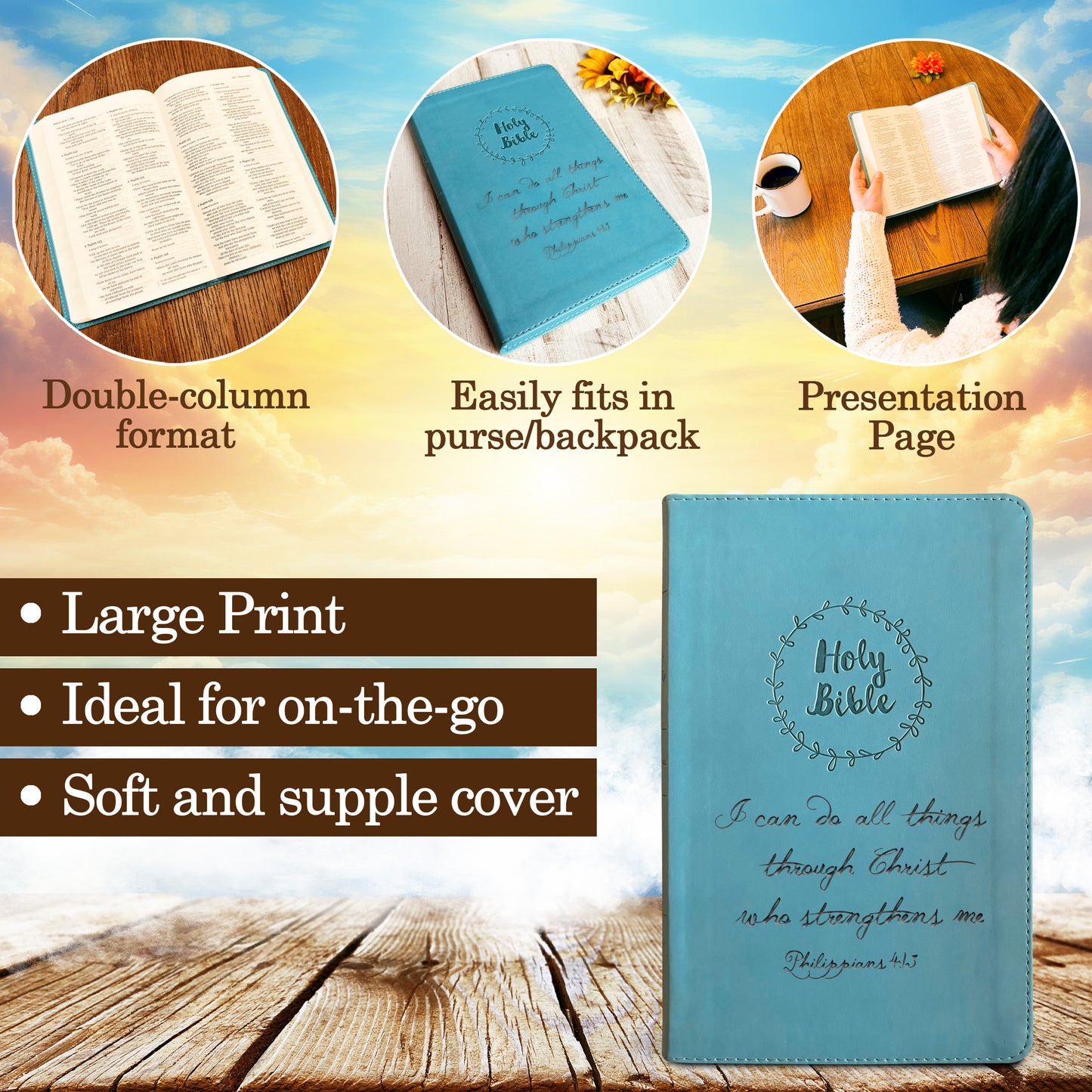 Custom NIV Bible | Light Blue Thinline | Custom Bible Engraved New International Version Christian Gifts Baptism Gifts NIV Bible Women - Aylev