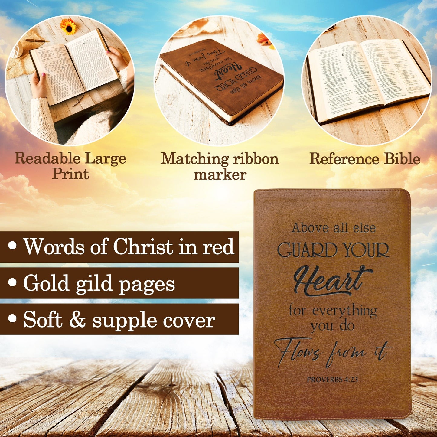 Custom Engraved NLT Thinline Bible, Large Print Reference, Red - Letter Edition, Personalized Christian Gifts for Women, Baptism Gifts - Religious Books - Aylev