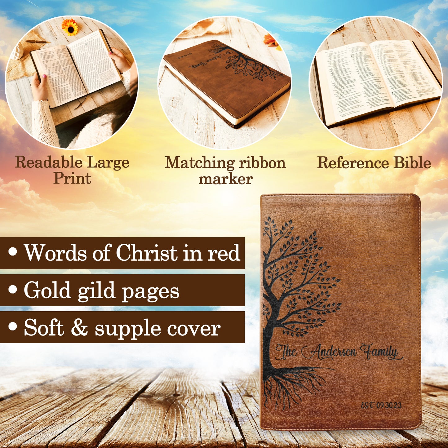 Personalized Family Bible, Custom NLT Family Tree Reference Bible, Engraved Bible, Wedding Bible, Christian Gifts, Family Bible for Wedding - Aylev