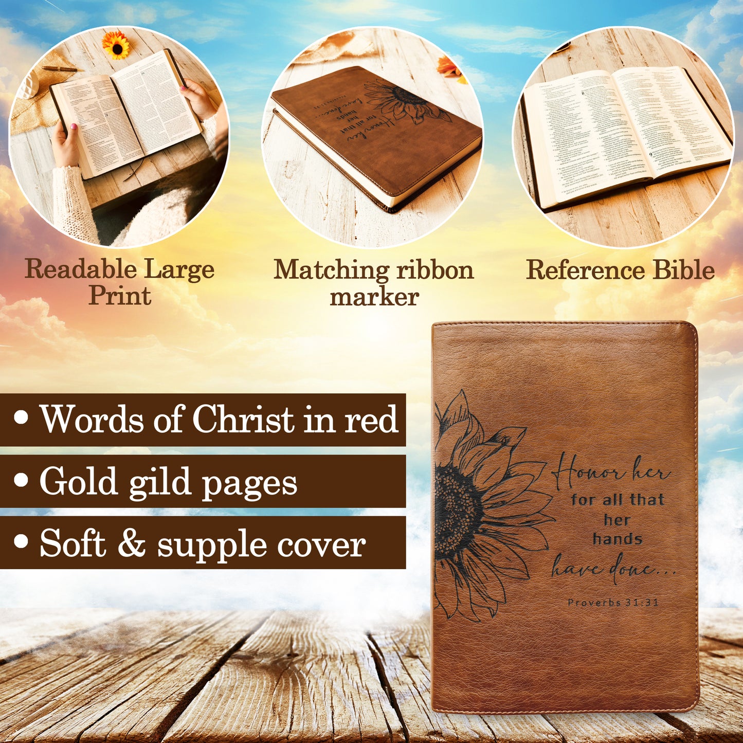 Custom Engraved NLT Thinline Bible, Large Print Reference, Red - Letter Edition, Personalized Christian Gifts for Women, Baptism Gifts - Religious Books - Aylev
