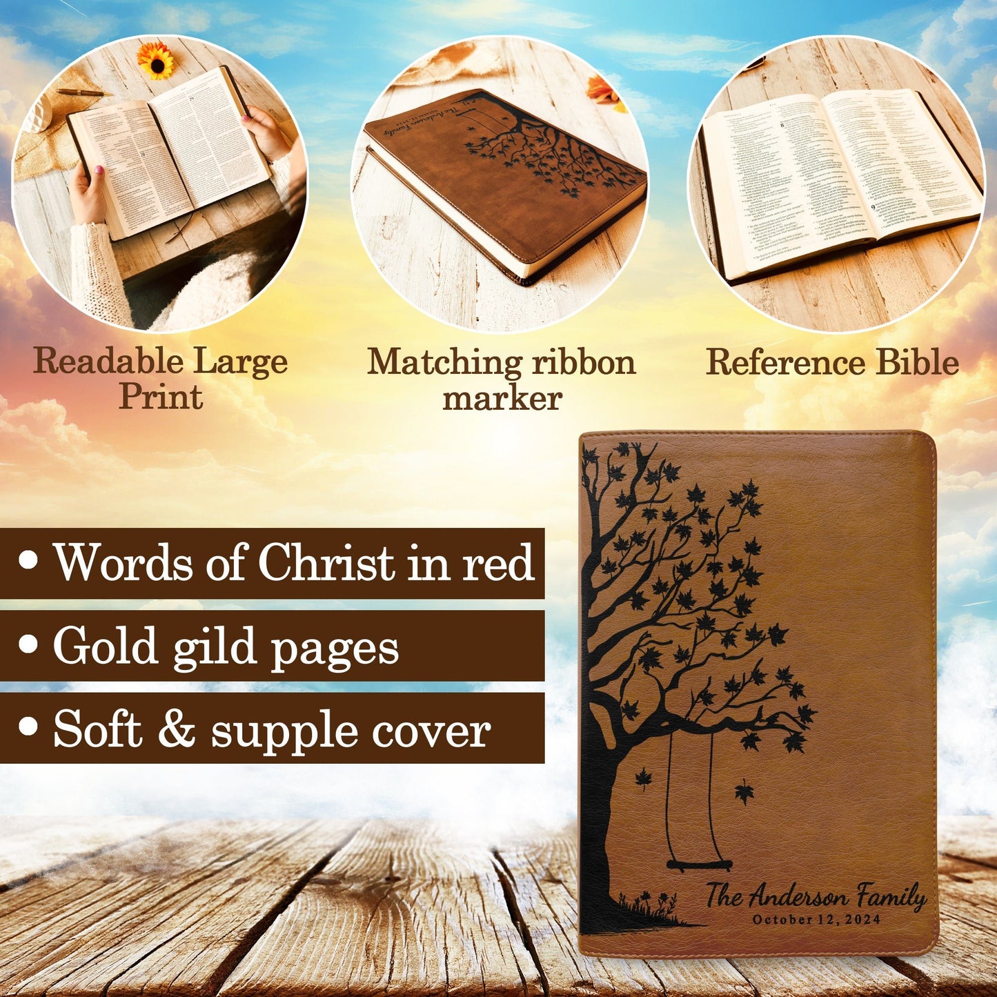Personalized Family Bible, Custom NLT Family Tree Reference Bible, Engraved Bible, Wedding Bible, Christian Gifts, Family Bible for Wedding - Religious Books - Aylev