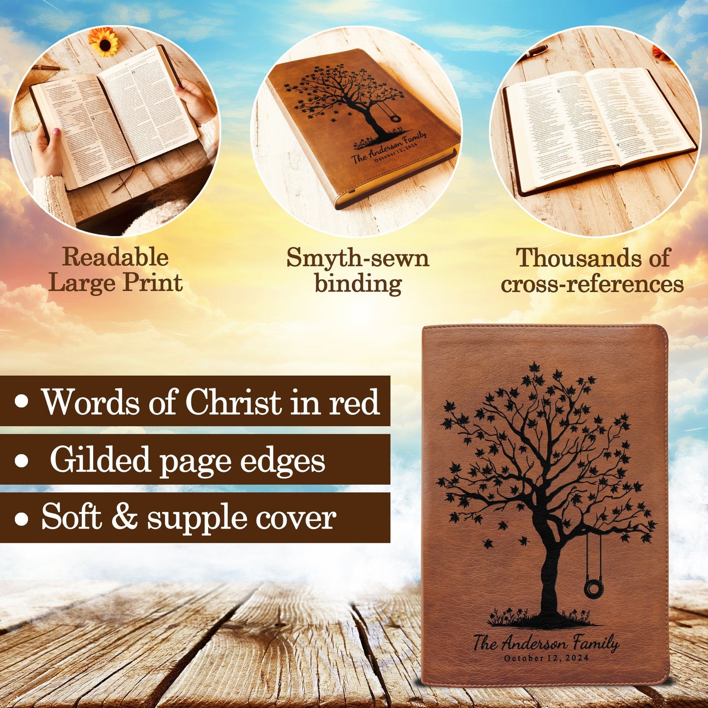 Personalized Family Bible, Custom NLT Family Tree Reference Bible, Engraved Bible, Wedding Bible, Christian Gifts, Family Bible for Wedding - Religious Books - Aylev