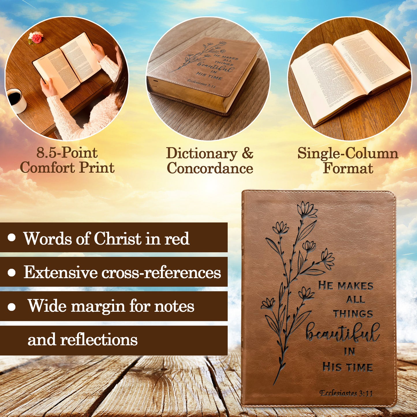 Personalized NKJV Bible: Create Your Own Custom Engraved Design with a Designer, Wide-Margin Reference New King James Version Holy Bible - Aylev