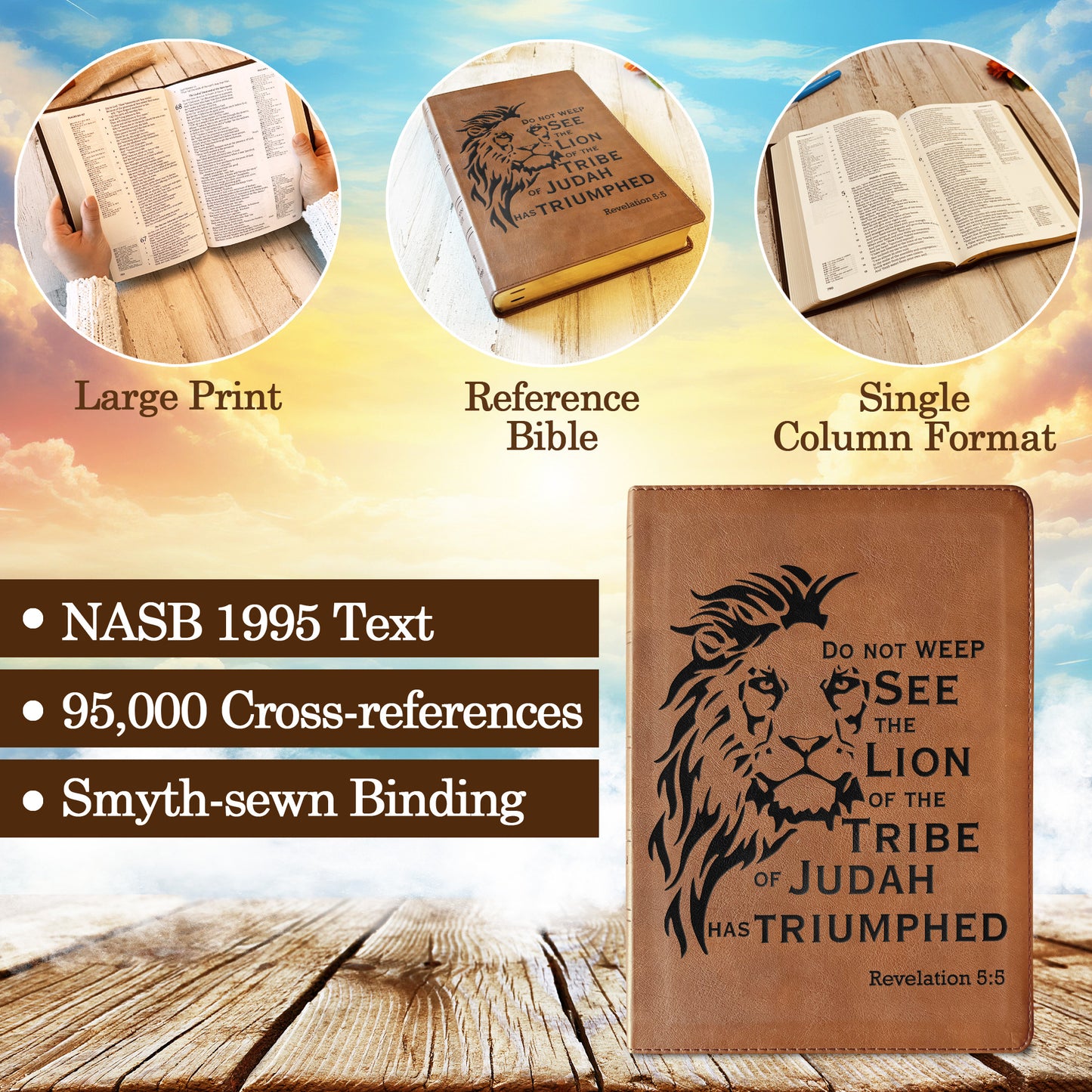 Personalized NASB 1995 Bible: Create Your Own Custom Engraved Design with a Designer, Large Print Reference New American Standard Holy Bible