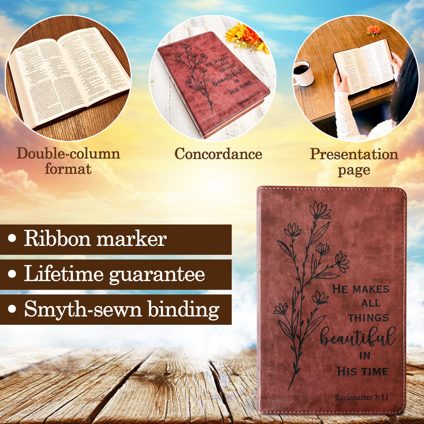 Custom Engraved ESV Thinline Large Print Bible, English Standard Version, Personalized Christian Gift, Baptism Gift for Women - Religious Books - Aylev