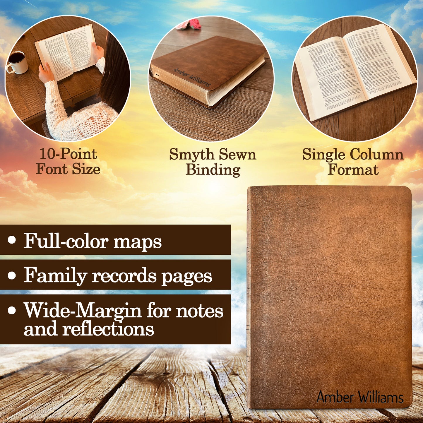 Personalized NASB Bible with name Engraved, NASB Wide Margin Bible, Custom Bible Engraved Name, New American Standard Bible Christian Gifts