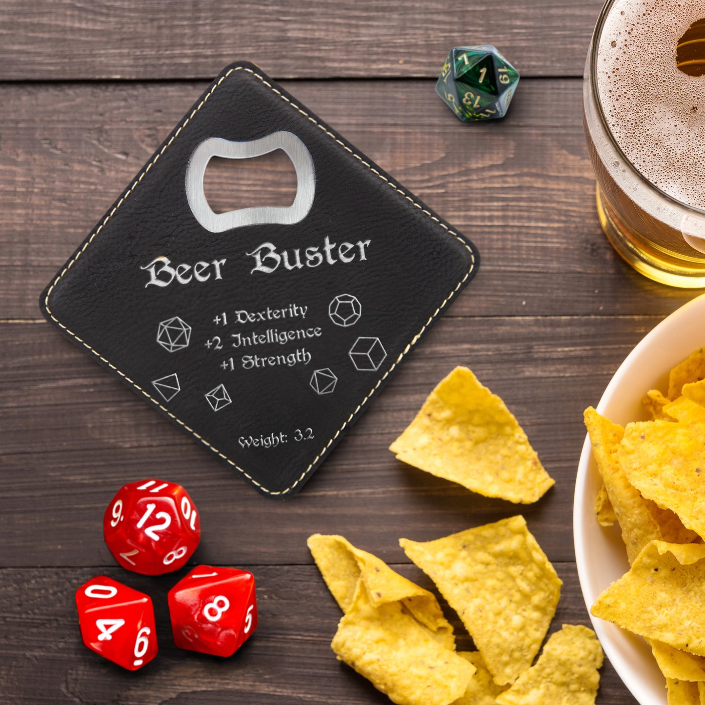 Dungeons and Dragons Beer Buster DnD Coaster Bottle Opener | DnD Gift for Men | Dungeon Master Gift | DnD Stuff | D&D Gifts - Aylev