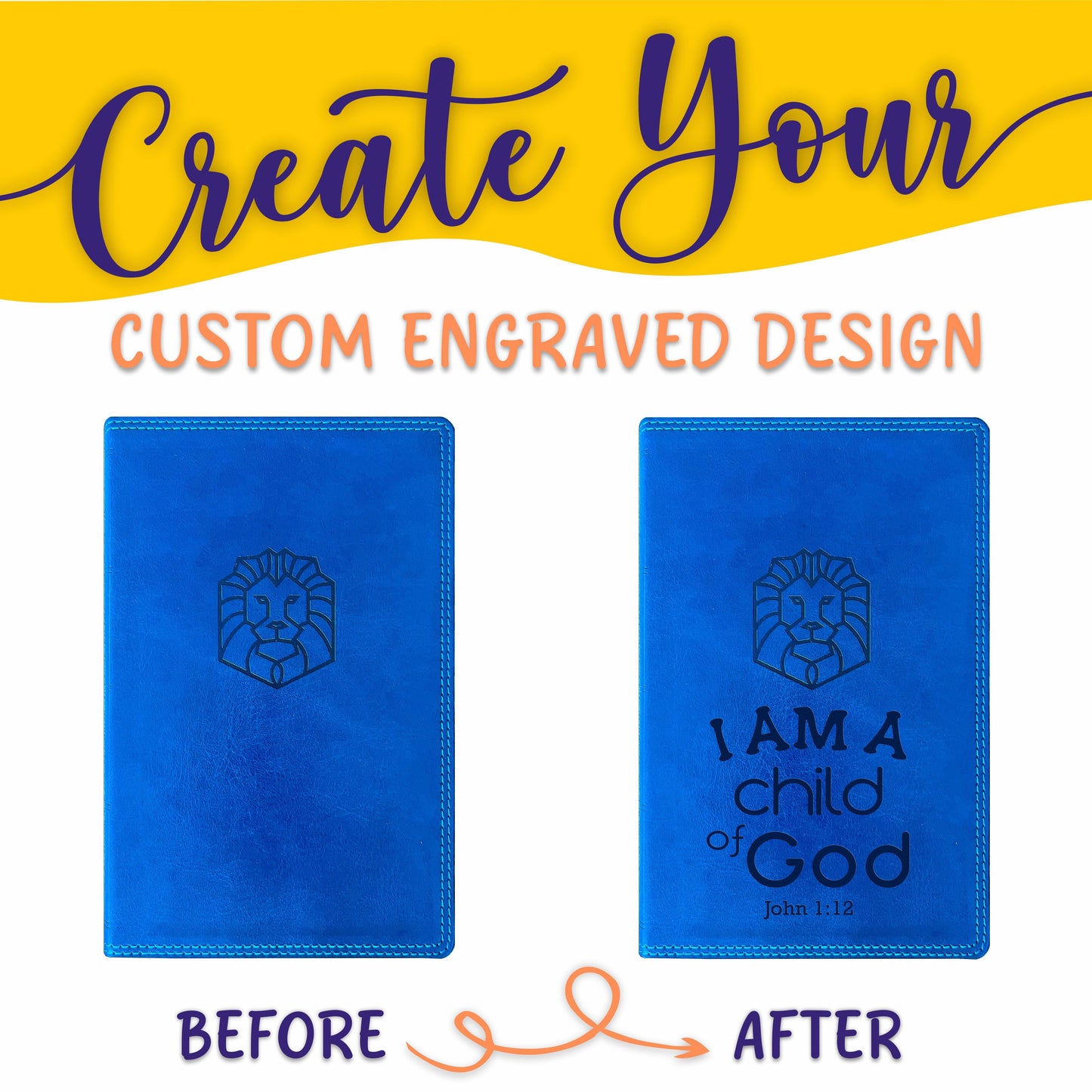 Personalized NKJV Children's Bible: Create Your Own Custom Engraved Design with a Designer, Comfort Print New King James Holy Bible for Kids