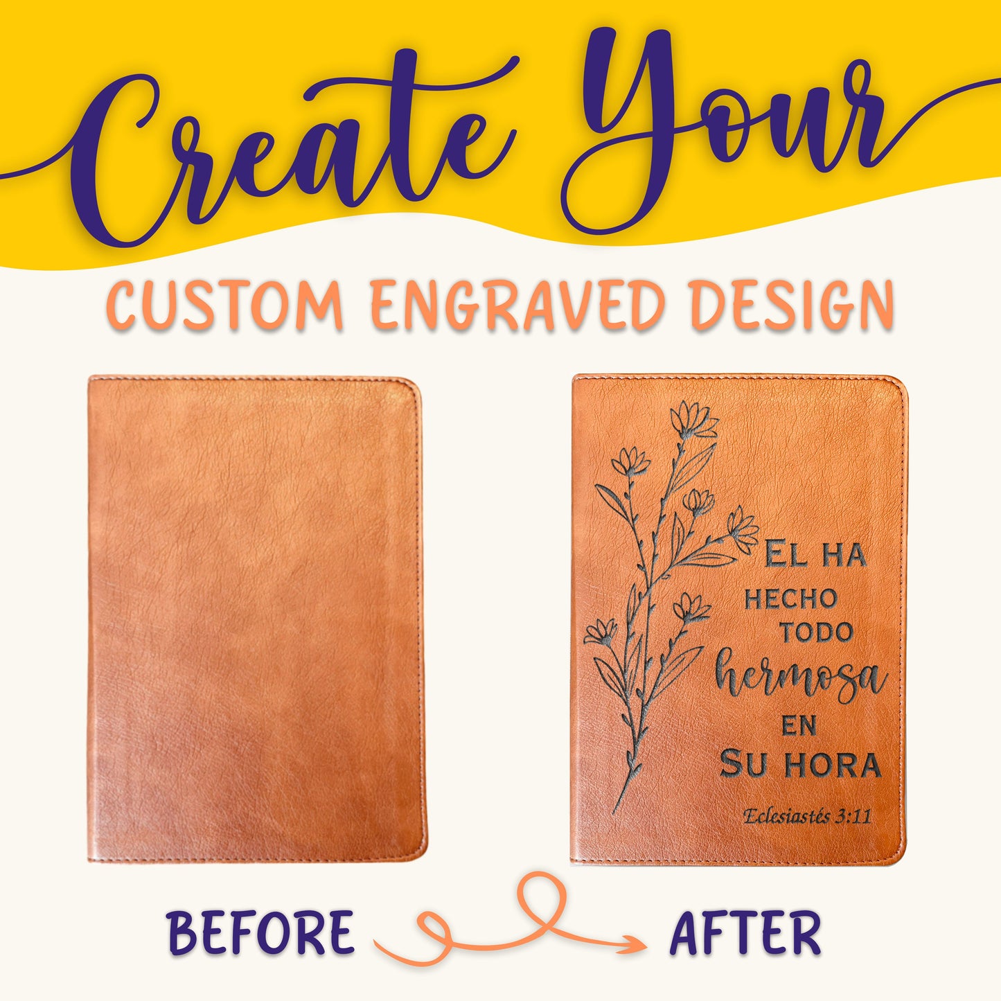 Personalized Bilingual ESV/RVR Bible: Create Your Own Custom Engraved Design with a Designer, Reina Valera 1960 English Standard Holy Bible - Aylev