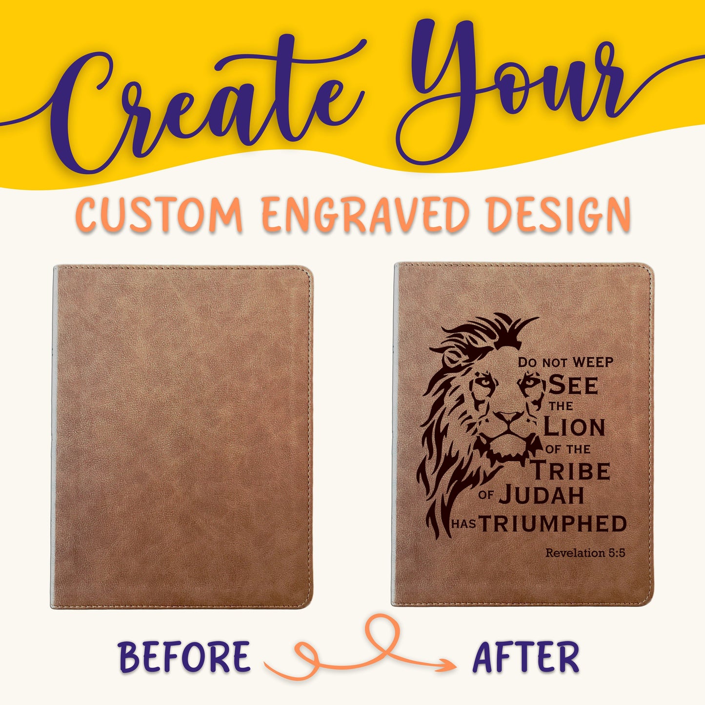 Personalized KJV Bible: Create Your Own Custom Engraved Design with a Designer, Large Print Red Letter Wide-Margin King James Holy Bible - Aylev
