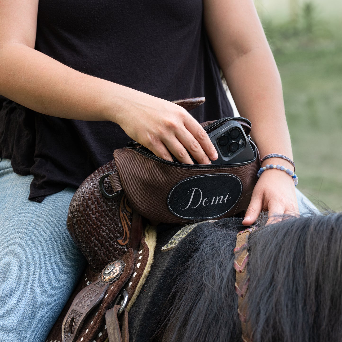 Personalized Horse Saddle Bag, Brown Pommel Bag Horse Saddle, Horse Tack, Horse Gifts, Horse Stuff, Equestrian Gifts, Saddle Accessories