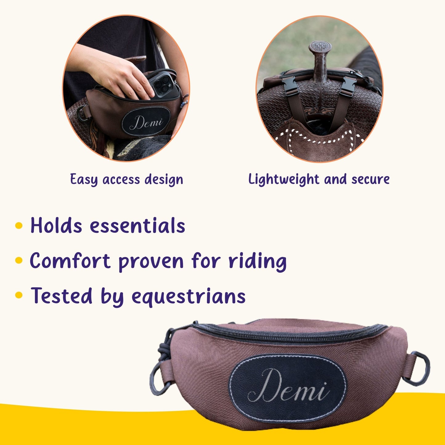 Personalized Horse Saddle Bag, Brown Pommel Bag Horse Saddle, Horse Tack, Horse Gifts, Horse Stuff, Equestrian Gifts, Saddle Accessories - Horse Tack Accessories - Aylev