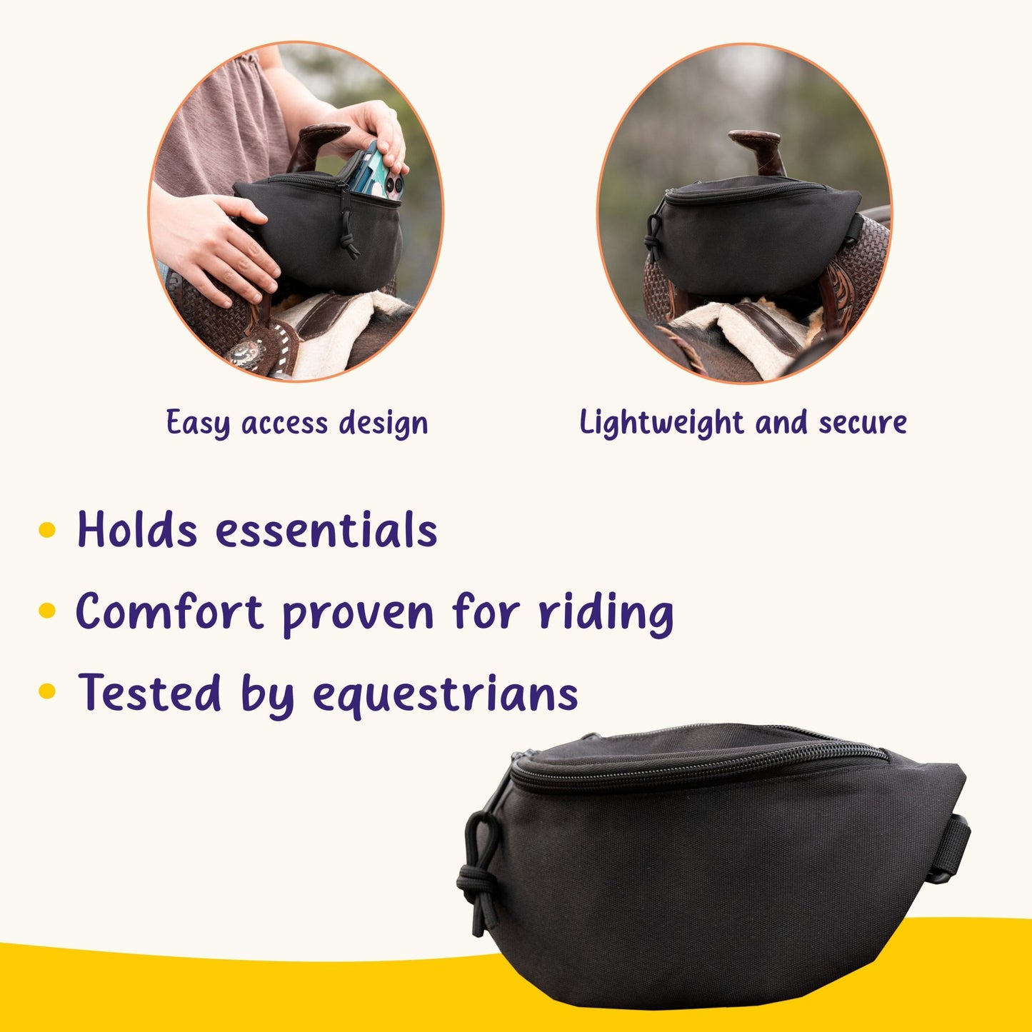Horse Saddle Bag, Black Pommel Bag Horse Saddle, Horse Tack, Horse Gifts, Horse Stuff, Equestrian Gifts, Saddle Accessories - Horse Tack Accessories - Aylev