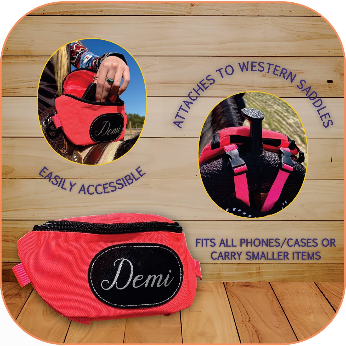 Personalized Horse Saddle Bag, Pink Pommel Bag Horse Saddle, Horse Tack, Horse Gifts, Horse Stuff, Equestrian Gifts, Saddle Accessories - Horse Tack Accessories - Aylev