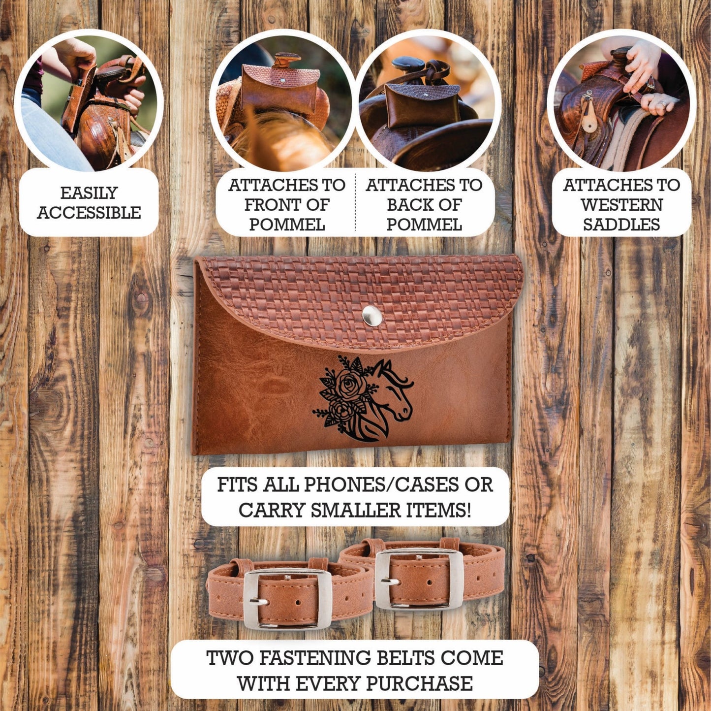 Custom Horse Saddle Bag, Original Design, Saddle Phone Holder, Horse Tack, Horse Gifts, Horse Stuff, Horse Gifts For Women Equestrian - Horse Tack Accessories - Aylev