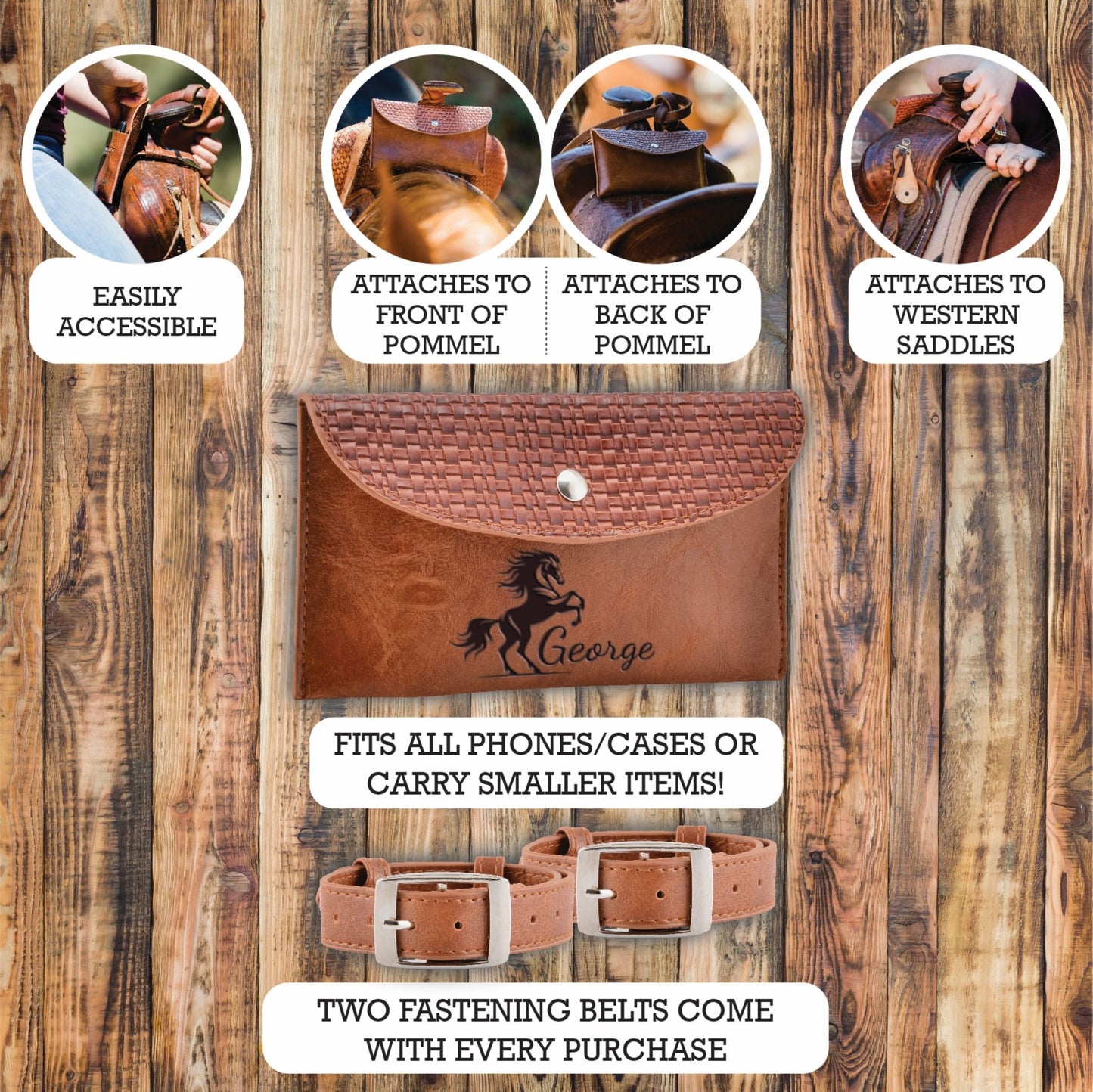 Personalized Horse Saddle Bag , Original Design, Saddle Phone Holder, Horse Tack, Horse Gifts, Horse Stuff, Horse Gifts For Women Equestrian - Horse Tack Accessories - Aylev