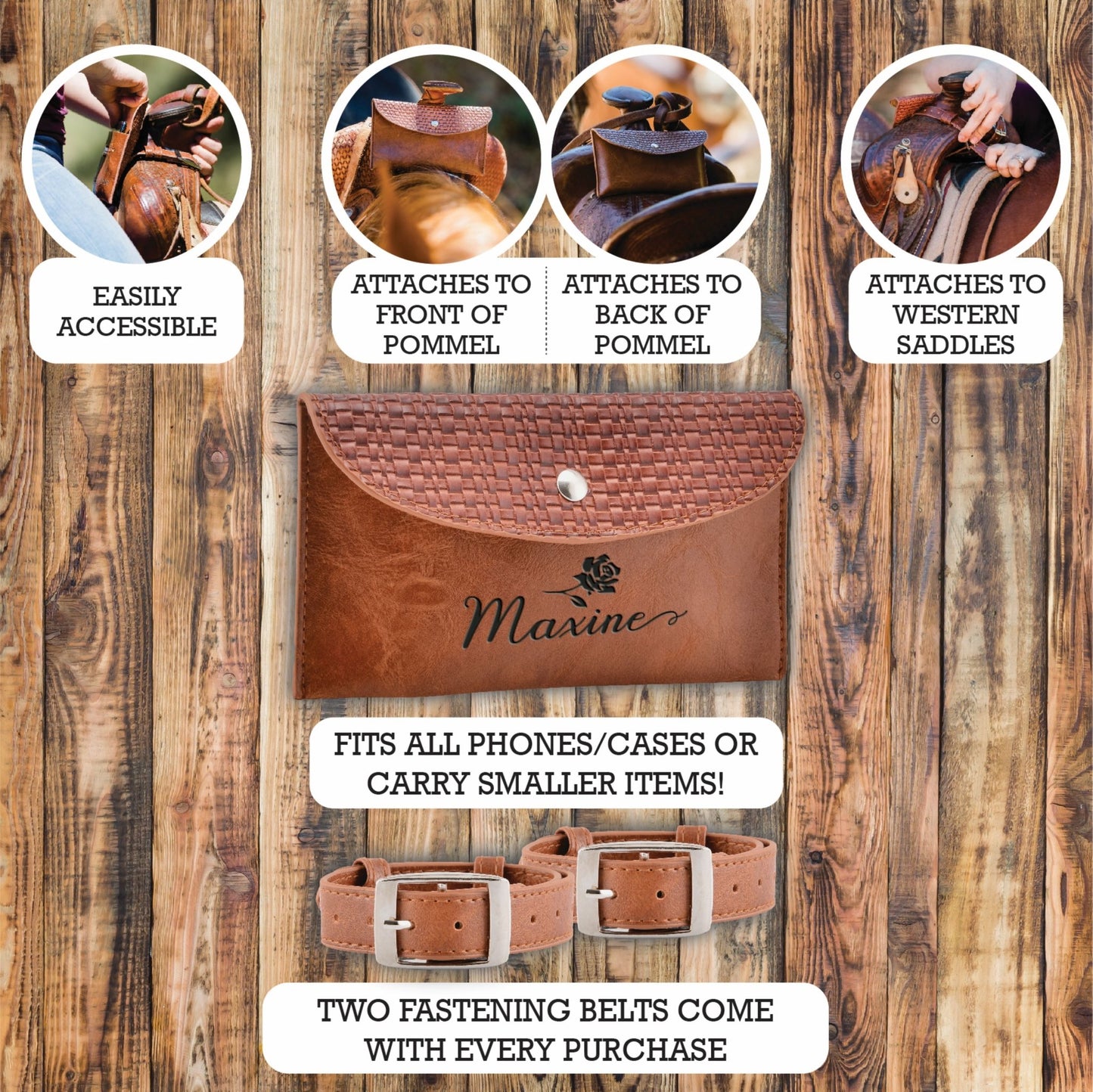 Personalized Horse Saddle Bag , Original Design, Saddle Phone Holder, Horse Tack, Horse Gifts, Horse Stuff, Horse Gifts For Women Equestrian - Horse Tack Accessories - Aylev