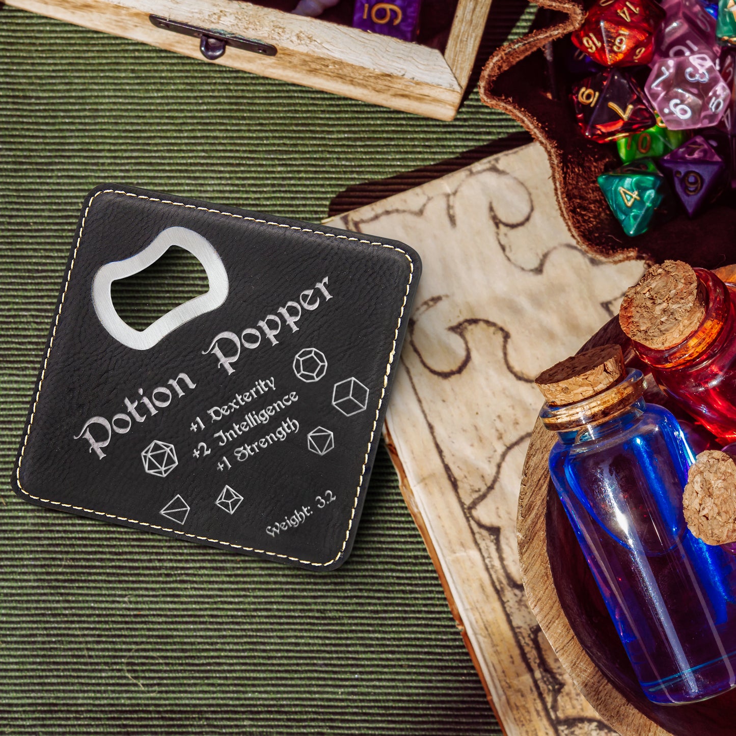 \Dungeons and Dragons Potion Popper DnD Coaster Bottle Opener | DnD Gift for Men | Dungeon Master Gift | DnD Stuff | D&D Gifts - Aylev
