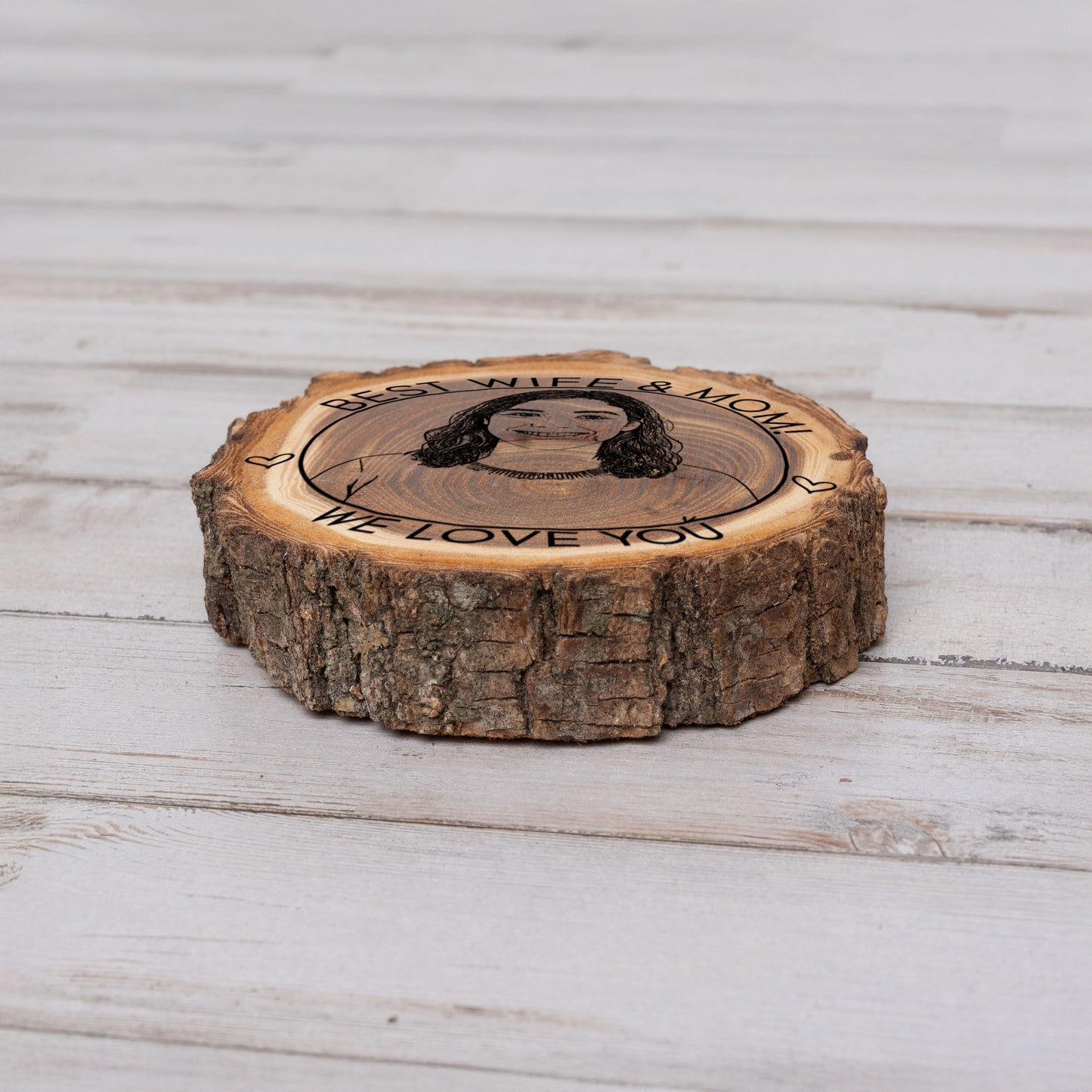 Custom Photo Engraved Wood Coaster, Personalized Gift for Couple, Family, Friends – Custom Portrait on Wood, Made in The USA, Keepsake Gift