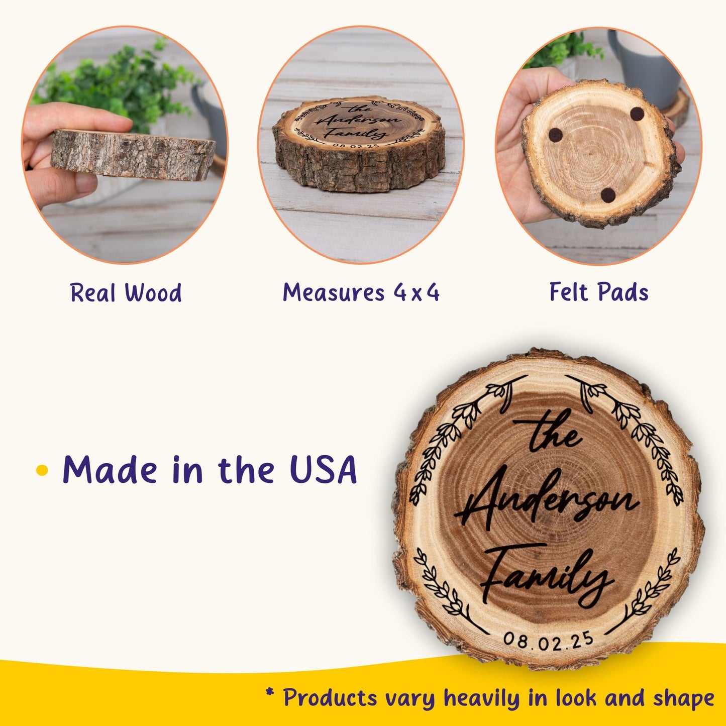 New Home Gift Coaster Set, Real Wood Coasters, Made in USA, Closing Gifts for Home Buyers, Personalized Wood Coaster Set, Housewarming Gift - Apparel & Accessories - Aylev