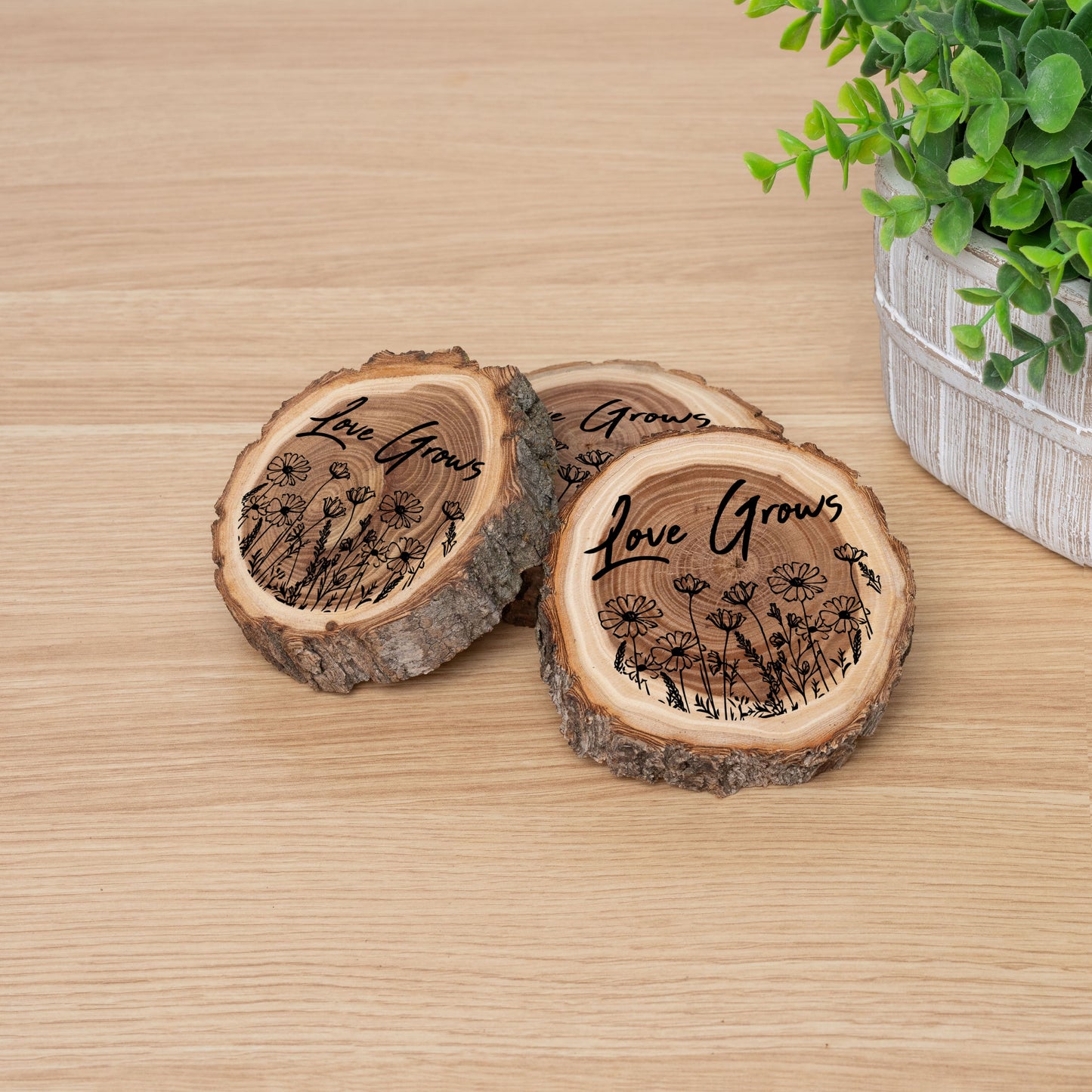 Wedding Coaster Set, Real Wood Coasters, Made in The USA, Wedding Guest Coasters, Personalized Wood Coaster Set, Custom Wedding Coasters