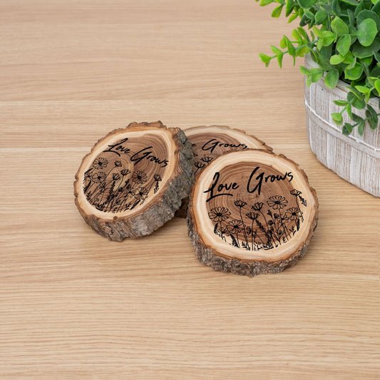 Wedding Coaster Set, Real Wood Coasters, Made in The USA, Wedding Guest Coasters, Personalized Wood Coaster Set, Custom Wedding Coasters - Apparel & Accessories - Aylev
